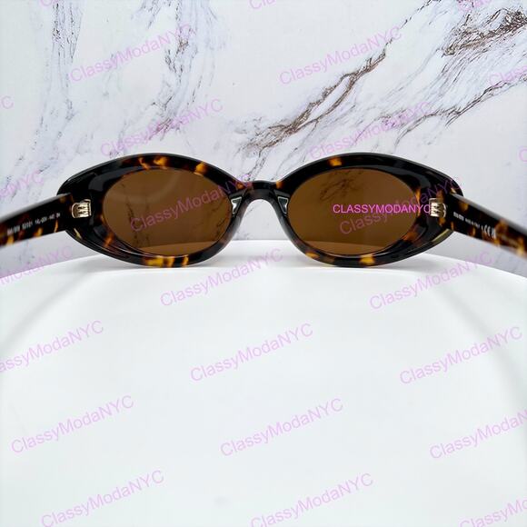 New MIU MIU Sunglasses Brown Tortoise Oval Womens Reverie main image 8